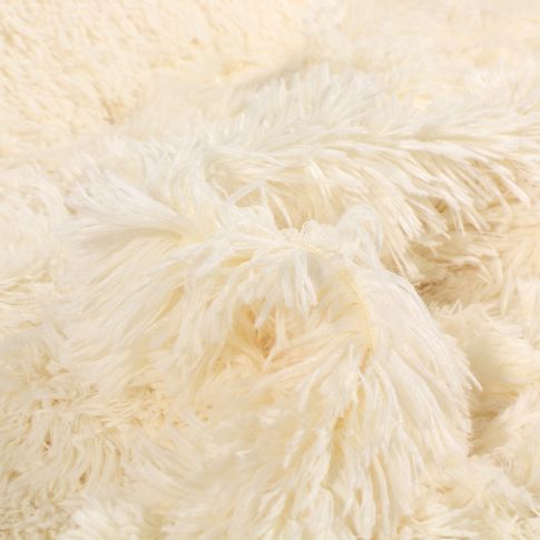 Tissu Fausse fourrure long poil Rebeka Ecru