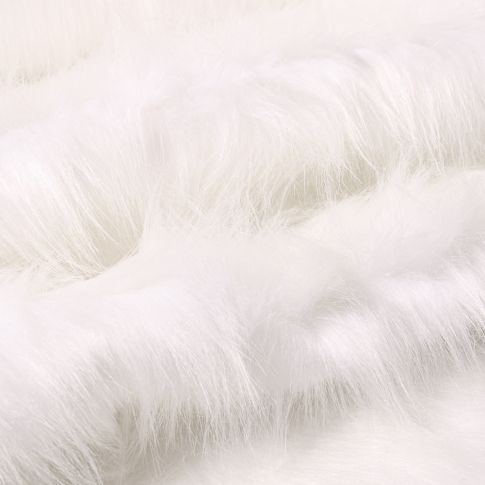 Tissu Fausse fourrure Fantasia sur fond Blanc