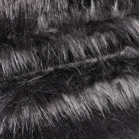 Tissu Fausse fourrure Fantasia sur fond Noir
