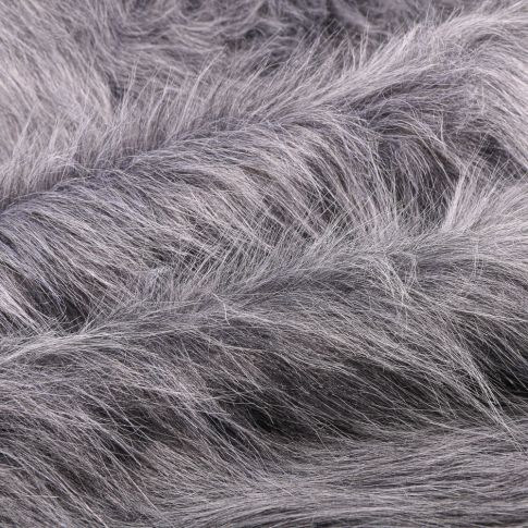 Tissu Fausse fourrure Fantasia sur fond Gris