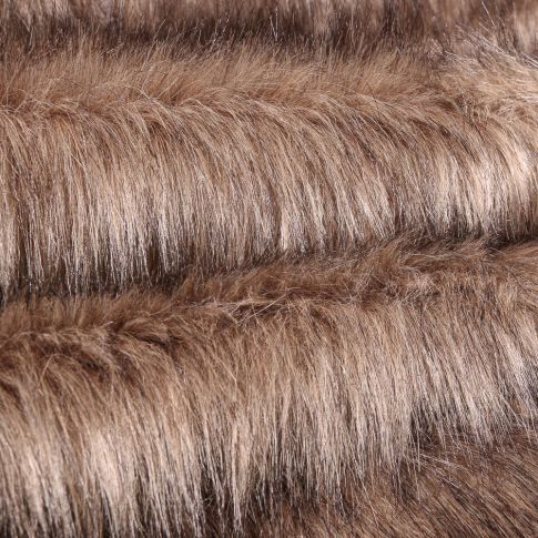Tissu Fausse fourrure Fantasia sur fond Marron