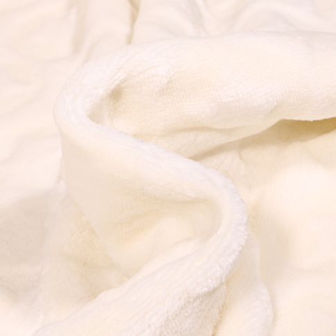 Tissu Doudou Etoiles et ronds sur fond Ecru