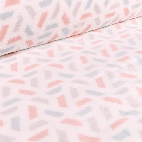 Tissu Doudou Formes géométriques sur fond Blanc