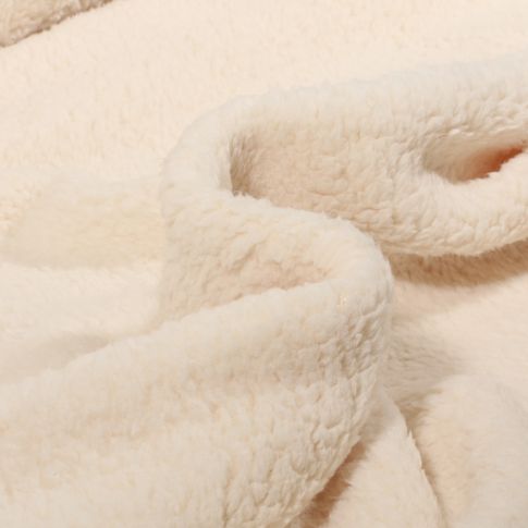  Tissu Fausse fourrure Doudou réversible uni Ecru