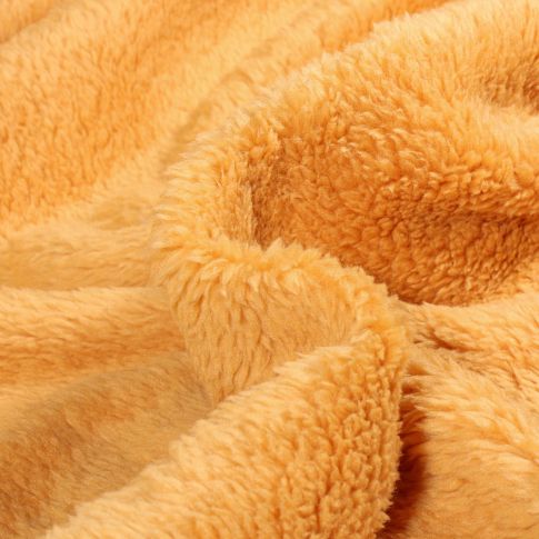  Tissu Fausse fourrure Doudou réversible uni Jaune