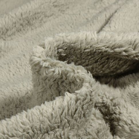  Tissu Fausse fourrure Doudou réversible uni Vert kaki clair