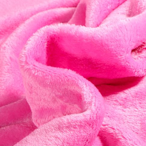 Tissu Doudou uni Rose bonbon