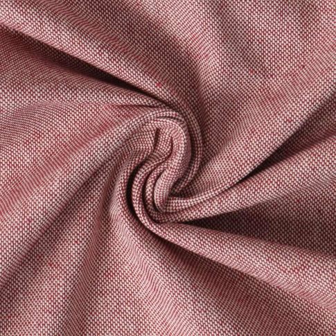 Tissu Toile de Coton aspect Lin Aubiane uni Rouge