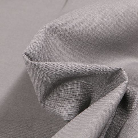 Tissu Popeline de coton unie Bio  Gris galet