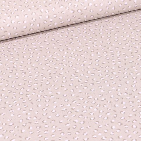 Tissu Coton imprimé Bio Pétales sur fond Beige