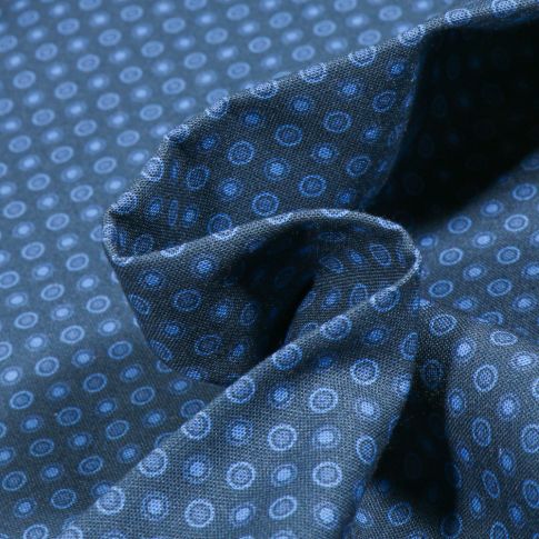 Tissu Coton MC Fabrics Cercles bleu ciel sur fond Bleu