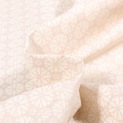 Tissu Coton MC Fabrics Rosaces sur fond Ecru