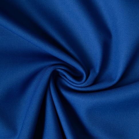 Tissu Sergé Polyviscose  Hispania sur fond Bleu roi
