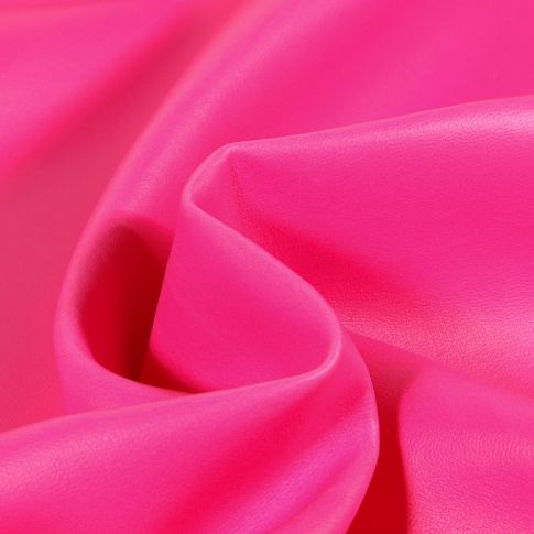 Tissu Simili cuir souple et épais uni Roma Rose fuchsia