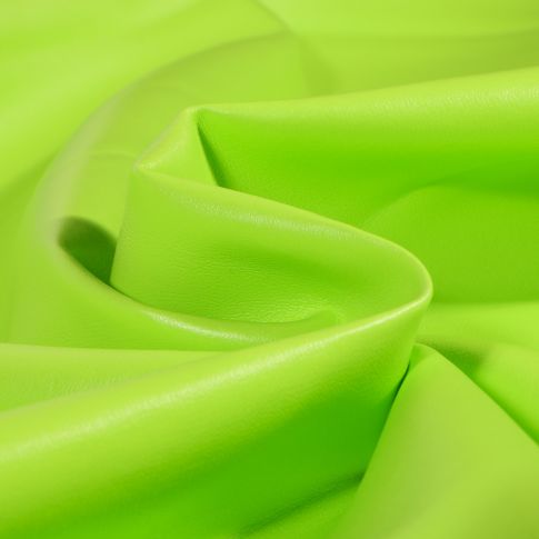 Tissu Simili cuir souple et épais uni Roma Vert vif