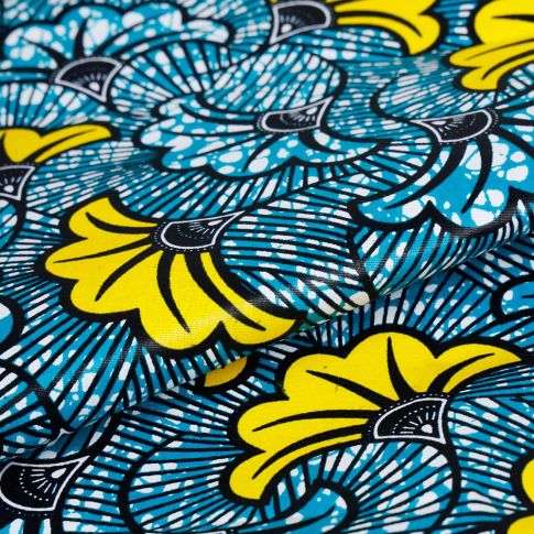 Tissu Wax africain n° 473 Bleu turquoise