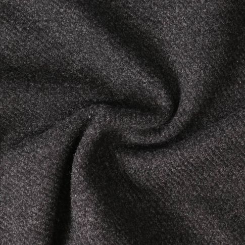 Coupon Tissu Polyviscose touché Cachemire Gris anthracite chiné - Coupon de 100 cm