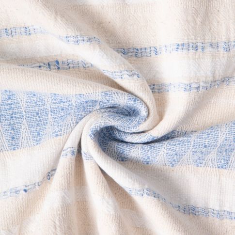Tissu Coton Jacquard Makalu Bleu