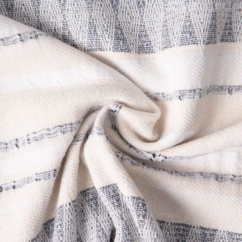 Tissu Coton Jacquard Makalu Bleu marine