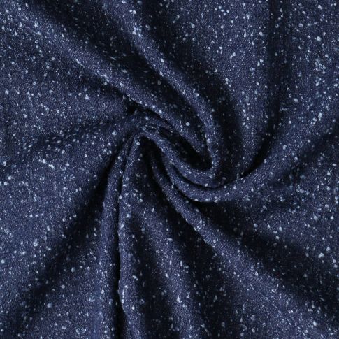 Tissu Jean Denim griffé Bleu foncé