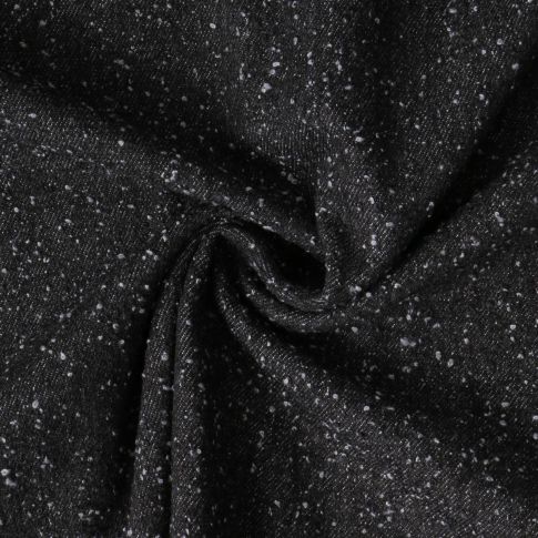 Tissu Jean Denim griffé Noir