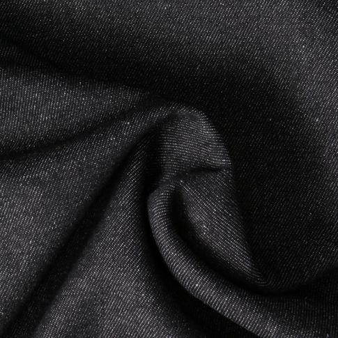 Tissus Jean Denim envers bouclette Noir