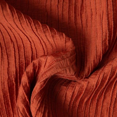 Tissu Lyocell plissé uni Terracotta