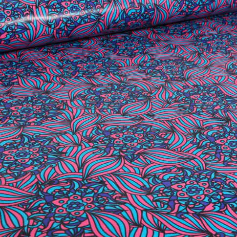 Tissu Wax africain n°  706 sur fond Bleu
