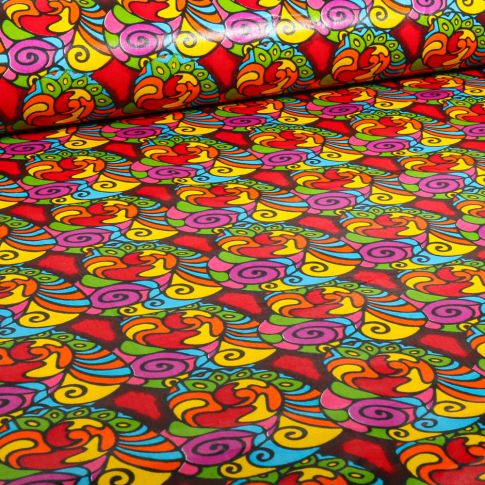 Tissu Wax africain n°  718 sur fond Vert