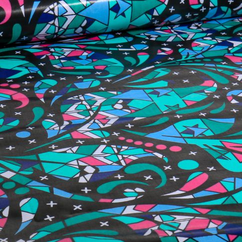 Tissu Wax africain n°  n° 723 sur fond Noir