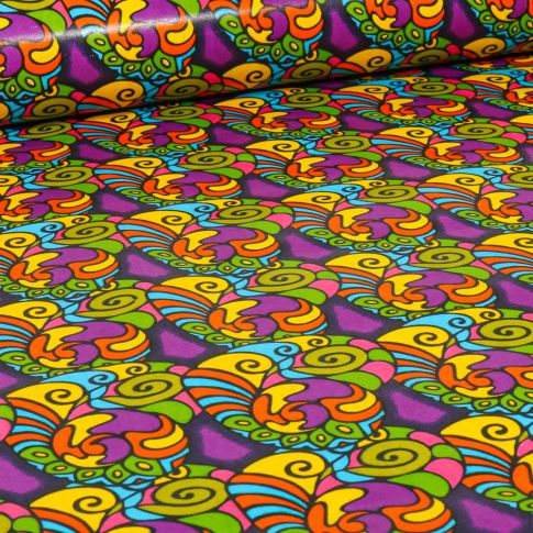 Tissu Wax africain n°  725 sur fond Violet