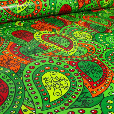 Tissu Wax africain n°  751 sur fond Vert