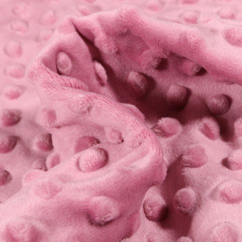 Tissu Minky Ultra doux Pois Rose poudré