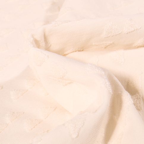 Tissu Jersey Coton Triangles en relief Helena Ecru