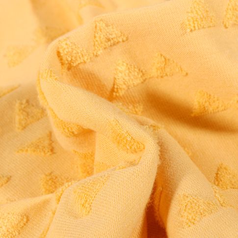 Tissu Jersey Coton Triangles en relief Helena Jaune