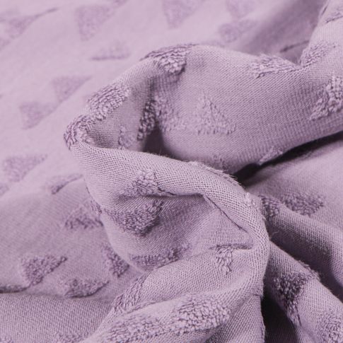 Tissu Jersey Coton Triangles en relief Helena Lilas