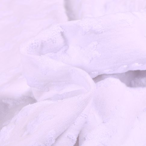 Tissu Jersey Coton Etoiles en relief Elisa Blanc