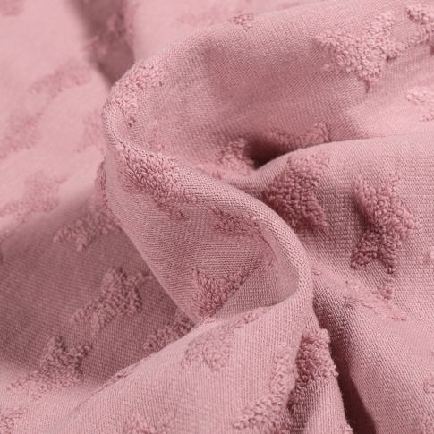Tissu Jersey Coton Etoiles en relief Elisa Rose poudré