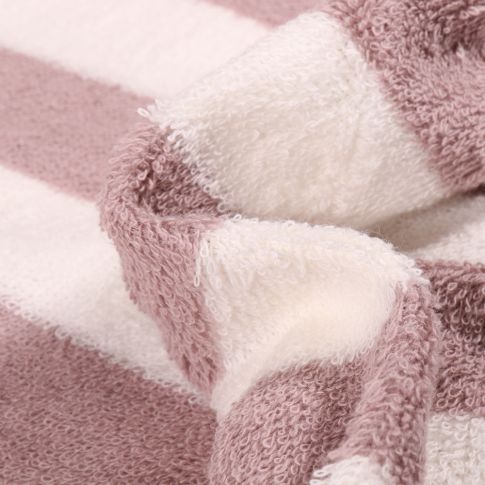 Tissu éponge Rayures taupe sur fond Blanc cassé