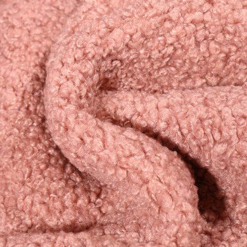 Tissu Lainage bouclettes Rose pastel