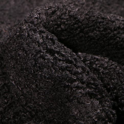 Tissu Lainage bouclettes Noir profond