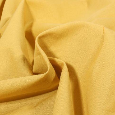 Tissu Batiste de Coton uni Jaune moutarde