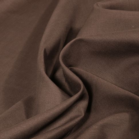 Tissu Batiste de Coton uni Marron