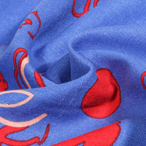 Tissu Viscose Lin Fibre Mood Mariana sur fond Bleu