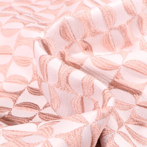 Tissu Jacquard Candice sur fond Cuivre