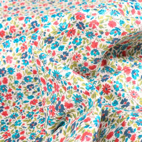 Tissu Liberty of London Tana Lawn Hannah A sur fond Blanc
