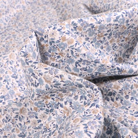 Tissu Liberty of London Tana Lawn Hannah C sur fond Blanc