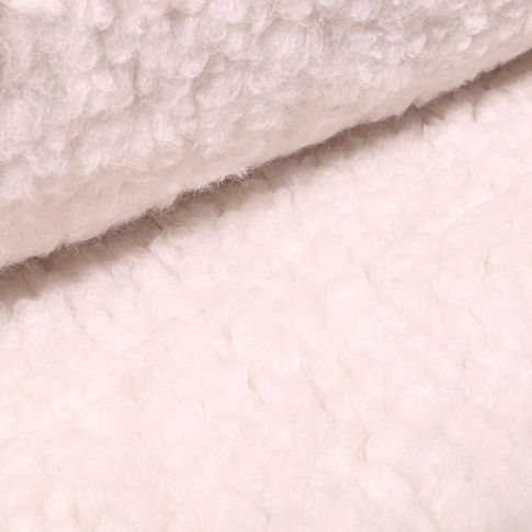 Tissu Fausse fourrure bouclette XL Blanc cassé