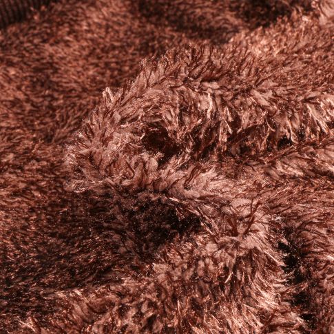 Tissu  Fausse fourrure Irina sur fond Marron chocolat