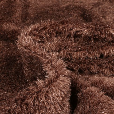 Tissu  Fausse fourrure Oksana sur fond Marron chocolat